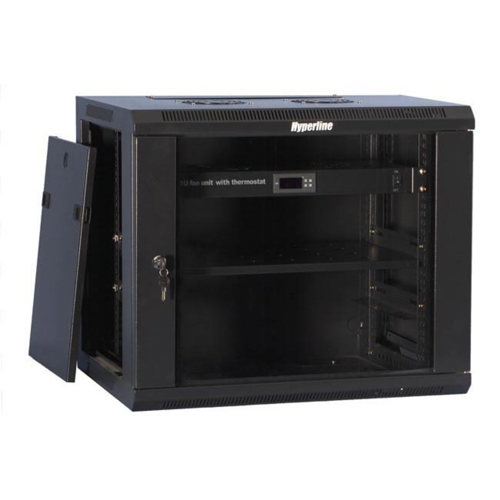 Настенный рэковый шкаф 19 дюймов Hyperline TWFS-0666-GP-RAL9004