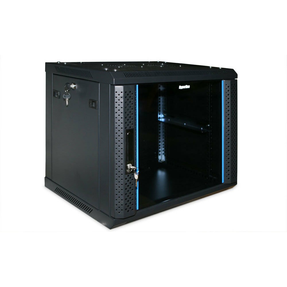 Настенный рэковый шкаф 19 дюймов Hyperline TWFS-FC-1266-GP-RAL9004