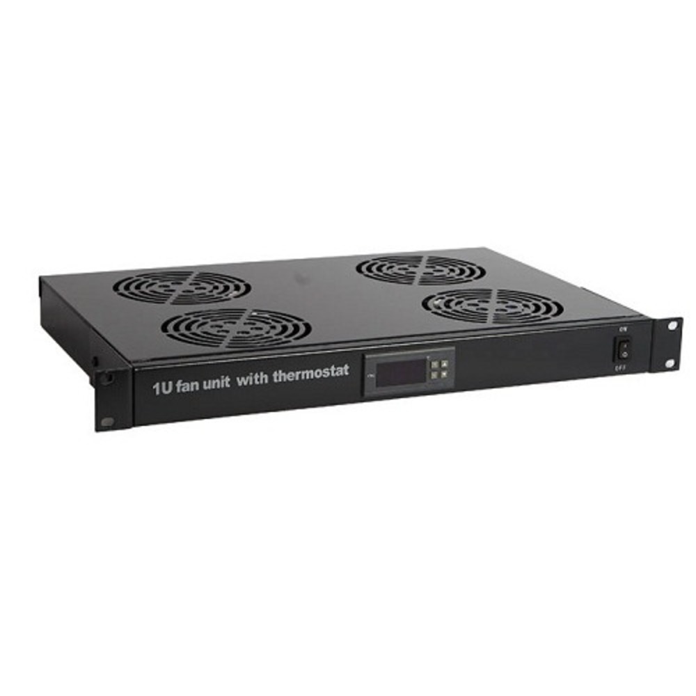 Панель вентиляторная для рэковых шкафов Hyperline TRFA-MICR-4F-RAL9004