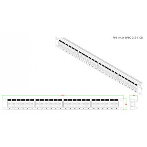 Патч-панель для рэковых шкафов Hyperline PP3-19-24-8P8C-C5E-110D