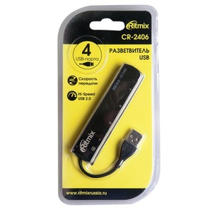 Хаб USB Ritmix CR-2406 black