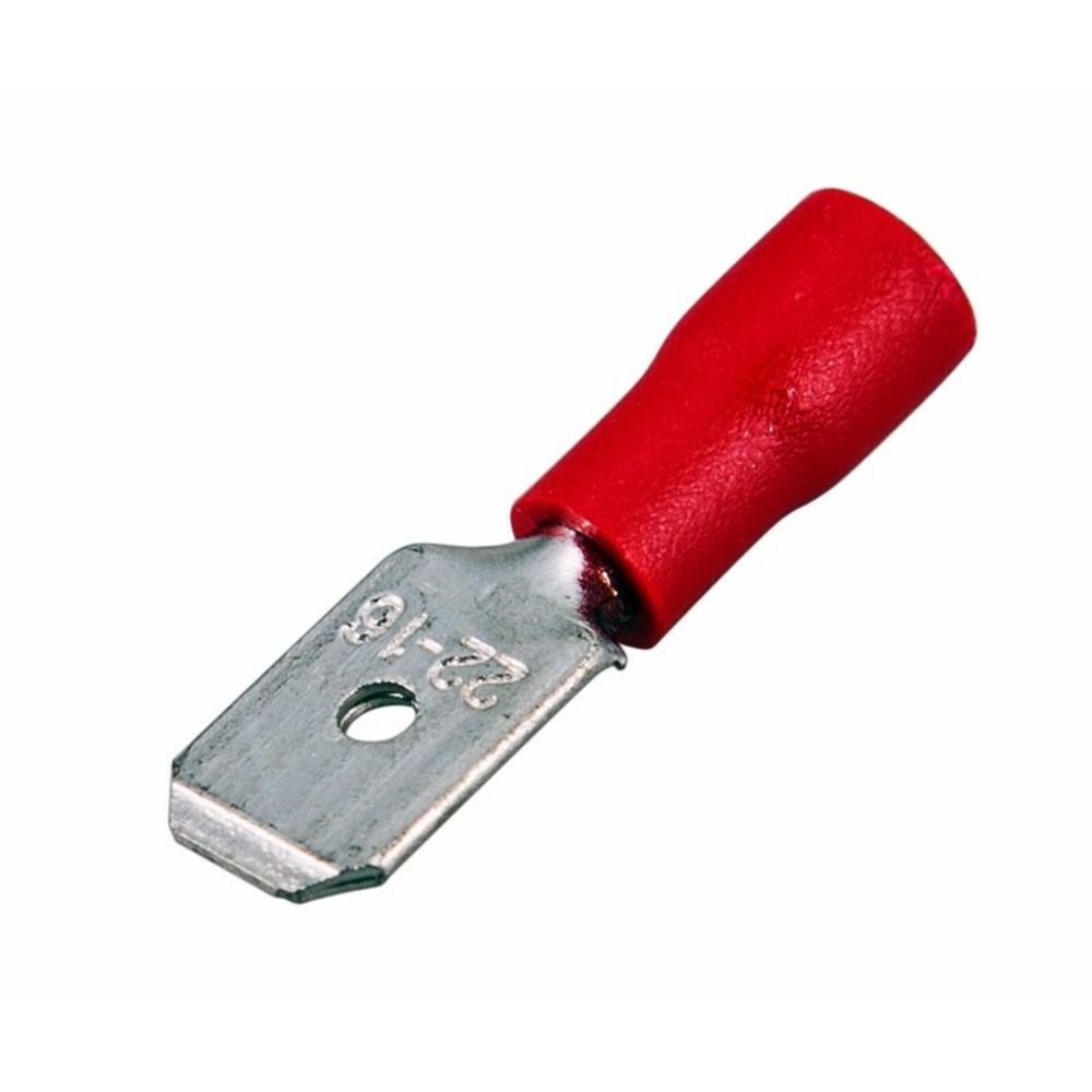 Клемма плоская изолированная Rexant 08-0313 6.3 мм 0.5-1.5 мм красная 100шт.