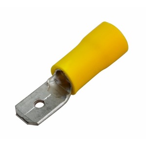 Клемма плоская изолированная Rexant 08-0351 6.3 мм 4-6 мм желтая 100шт.