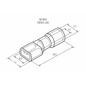 Клемма плоская полностью изолированная Rexant 08-0651 6.6 мм 4-6 мм, 100шт.