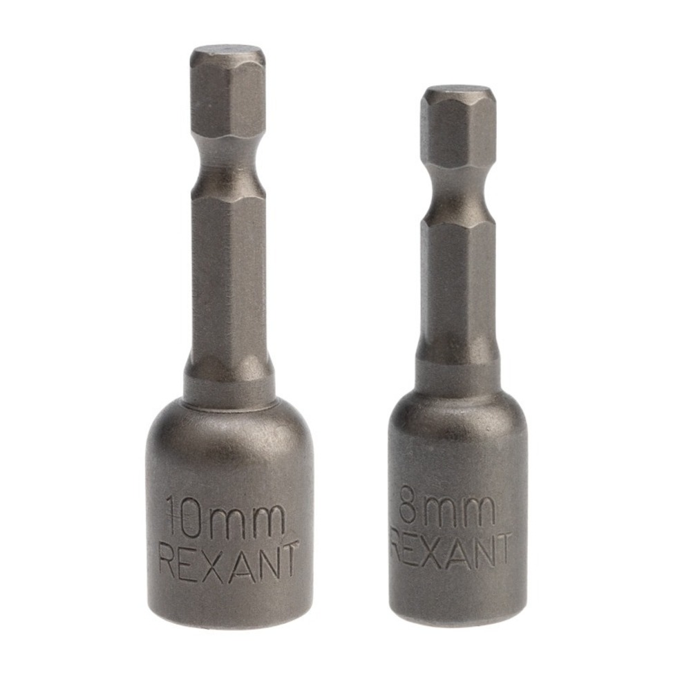 Ключ-насадка Rexant 92-0402-2 1/4 магнитный 8х48 мм + 10х48 мм (упак. 2 шт.)