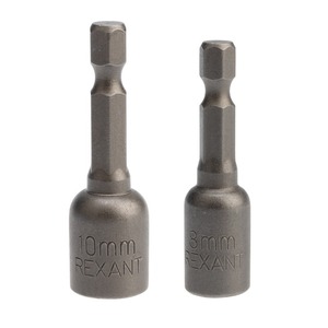 Ключ-насадка Rexant 92-0402-2 1/4" магнитный 8х48 мм + 10х48 мм (упак. 2 шт.)