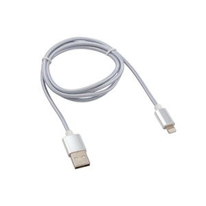 Кабель USB 2.0 Тип A - Lightning Rexant 18-7051 USB-Lightning серебристая нейлоновая оплетка 1.0m