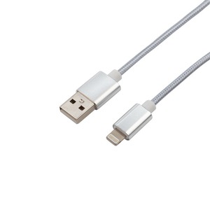 Кабель USB 2.0 Тип A - Lightning Rexant 18-7051 USB-Lightning серебристая нейлоновая оплетка 1.0m