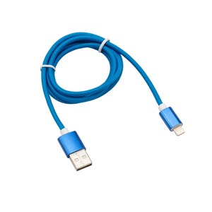 Кабель USB 2.0 Тип A - Lightning Rexant 18-7052 USB-Lightning синяя нейлоновая оплетка 1.0m
