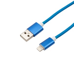 Кабель USB 2.0 Тип A - Lightning Rexant 18-7052 USB-Lightning синяя нейлоновая оплетка 1.0m