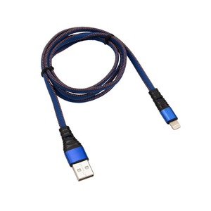 Кабель USB 2.0 Тип A - Lightning Rexant 18-7053 USB-Lightning 2.4 A, синяя нейлоновая оплетка 1.0m