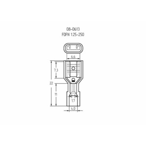 Клемма плоская полностью изолированная Rexant 08-0613 6.6 мм, 0.5-1.5 мм, 100шт.