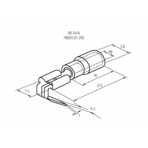 Клемма плоская изолированная Rexant 08-0414 6.3 мм 0.5-1.5 мм, 100шт.