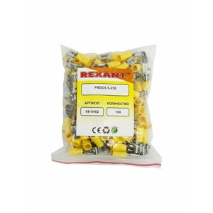 Клемма плоская изолированная Rexant 08-0452 6.3 мм 4-6 мм, 100шт.