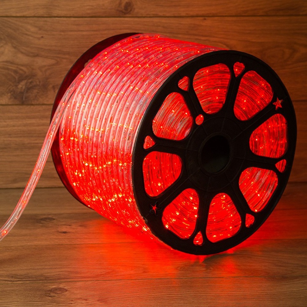Дюралайт LED, свечение с динамикой (3W) Neon-Night 121-322-4 красный, 24 LED/м, бухта 100м