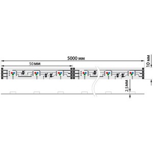 LED лента открытая Lamper 141-389 10 мм, IP23, SMD 5050, 60 LED/m, 12 V, RGB, 5 метров