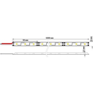 LED лента открытая Lamper 141-461 10 мм, IP23, SMD 5050, 60 LED/m, 12 V, красный, 5 метров