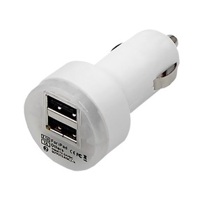 Автозарядка в прикуриватель Rexant 18-1189 2хUSB с индикацией (АЗУ) (1000+2100 mA) белая