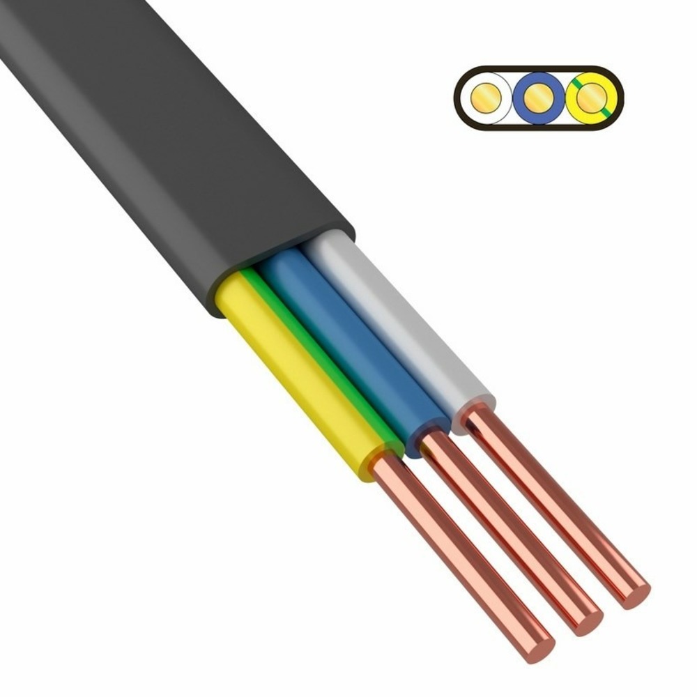 Кабель силовой медный ККЗ 01-8273-2 ВВГ-Пнг(А)-LS 3x4 мм, ГОСТ, 100 метров