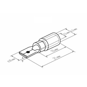 Клемма плоская изолированная термоусаживаемая Rexant 08-0334 6.35 мм 1.5-2.5 мм синяя 100шт.