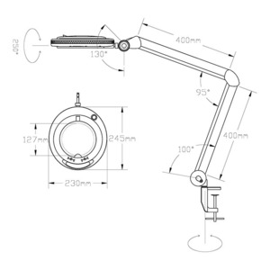 Лупа на струбцине Rexant 31-0531 круглая, 3D, с подсветкой 60 LED