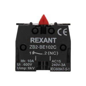 Контакт дополнительный Rexant 36-9000 XB-2 NC красный (100 штук)