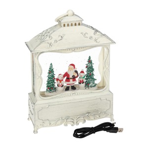Декоративный фонарь Neon-Night 501-165 с эффектом снегопада и подсветкой «Рождественский лес», белый