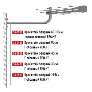 Кронштейн эфирный Rexant 34-0580 Г-образный, 14.5 см