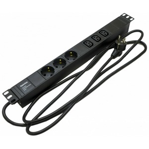 Блок розеток для 19" шкафов Hyperline SHE19-3SH-3IEC-2.5EU