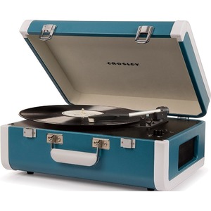 Проигрыватель винила Crosley PORTFOLIO PORTABLE [CR6252A-TU] Turquoise & White c Bluetooth