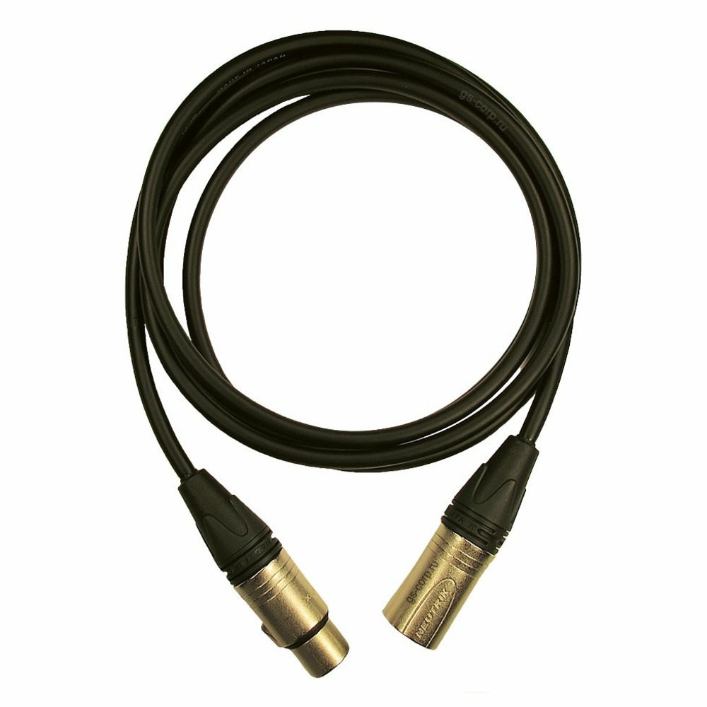 Кабель аудио 1xXLR - 1xXLR GS-PRO XLR3F-XLR3M black 40m