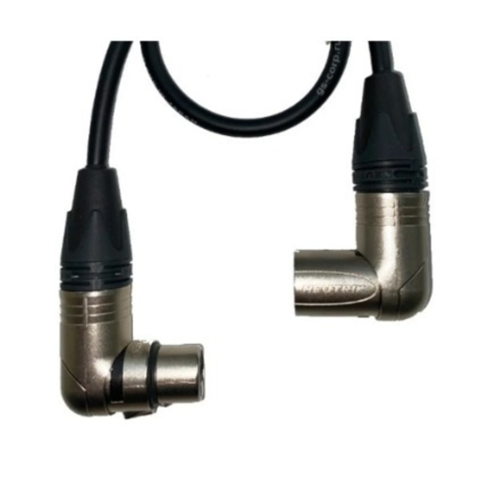 Кабель аудио 1xXLR - 1xXLR GS-PRO XLR3M-R угловой - XLR3F-R угловой 0.2m