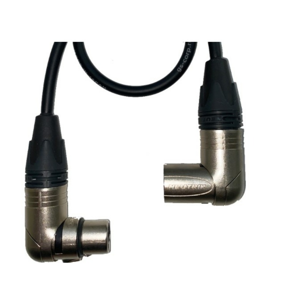 Кабель аудио 1xXLR - 1xXLR GS-PRO XLR3F-R угловой -XLR3F-R угловой 1m
