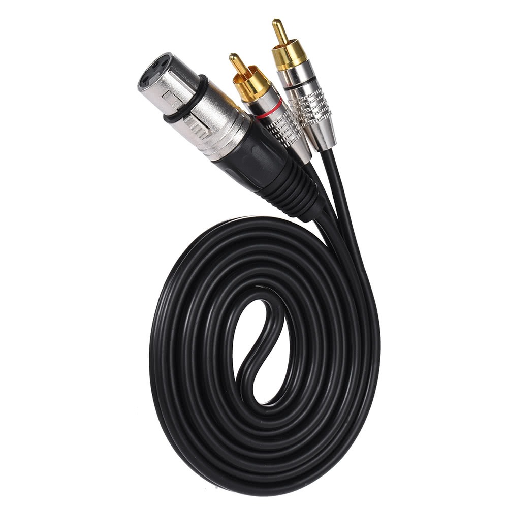 Кабель аудио 2xRCA - 1xXLR GS-PRO 2RCAxXLR black 4m