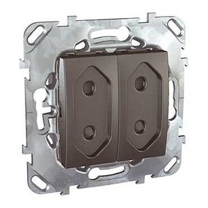 Розетка специальная Schneider Electric Unica Top Розетка 2-ая, б/з, 10А, со шторками, для узких вилок (MGU5.3131.12ZD)