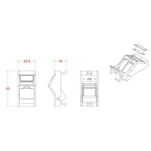 Адаптер для панелей и модулей Hyperline SIP2A-1K-M45-22.5