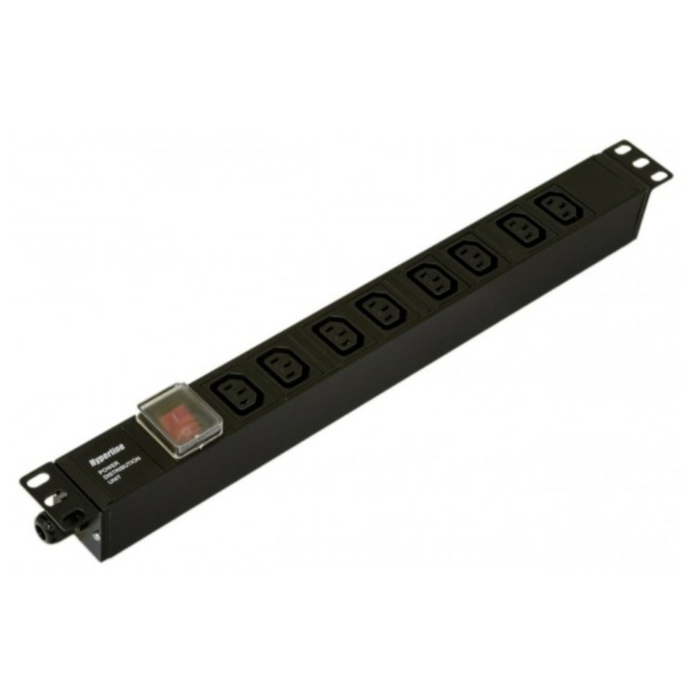 Распределитель питания Hyperline SHE19-8IEC-S-CB
