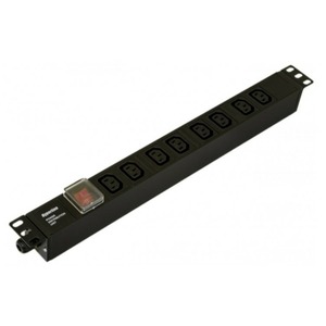 Распределитель питания Hyperline SHE19-8IEC-S-CB