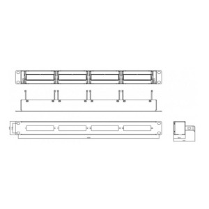 Патч-панель для рэковых шкафов Hyperline PPTR-19-4CU-STL
