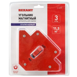 Магнитный угольник-держатель для сварки Rexant 12-4835 отключаемый на 3 угла, усилие 11,3 кг