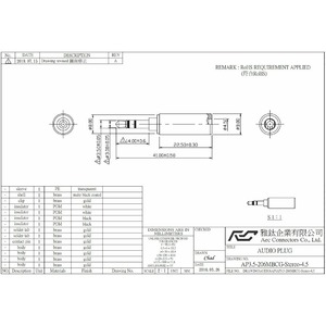 Разъем mini Jack (Stereo) Aec Connectors AP3.5-206 Gold