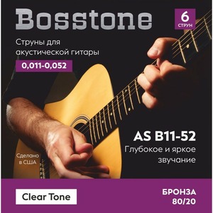 Струны для акустической гитары Bosstone Clear Tone AS B11-52