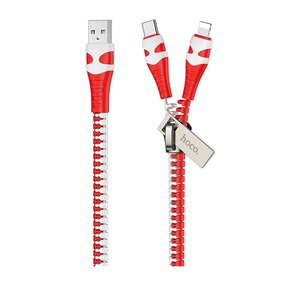 USB TypeC/Lightning кабель hoco 6931474743343 U97, красно-белый 1.2m