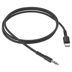 USB TypeС на 3.5 мм кабель hoco 6931474751690 UPA17, черный 1.0m
