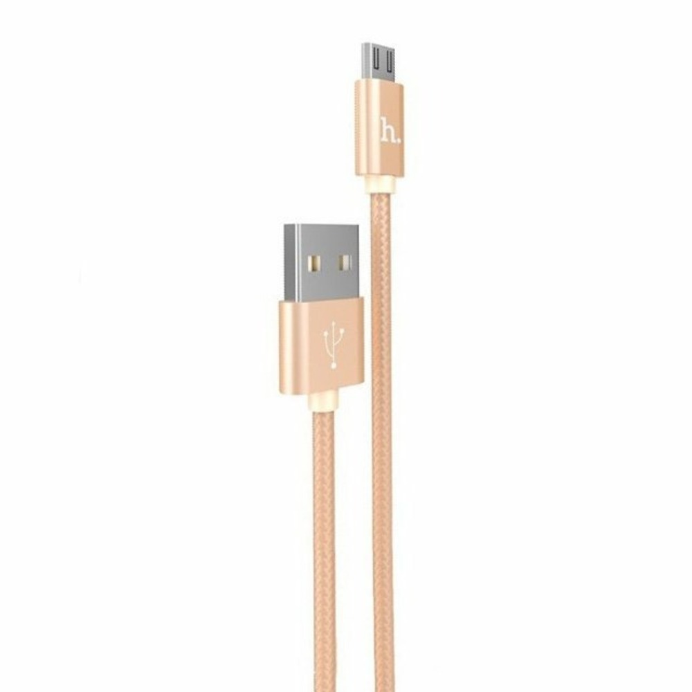 Micro USB кабель hoco 6957531032182 X2, золотой 1.0m