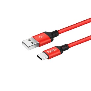 USB TypeC кабель hoco 6957531062875 X14, красный 1.0m