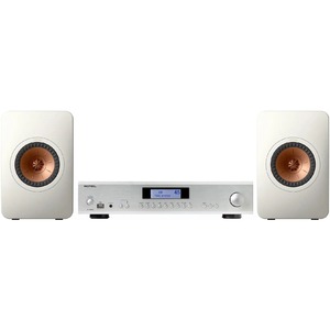 Комплект стерео системы - Rotel A14MKII Silver + KEF LS50 Meta White