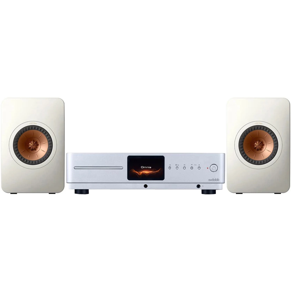 Комплект стерео системы - Audiolab Omnia Silver + KEF LS50 Meta White