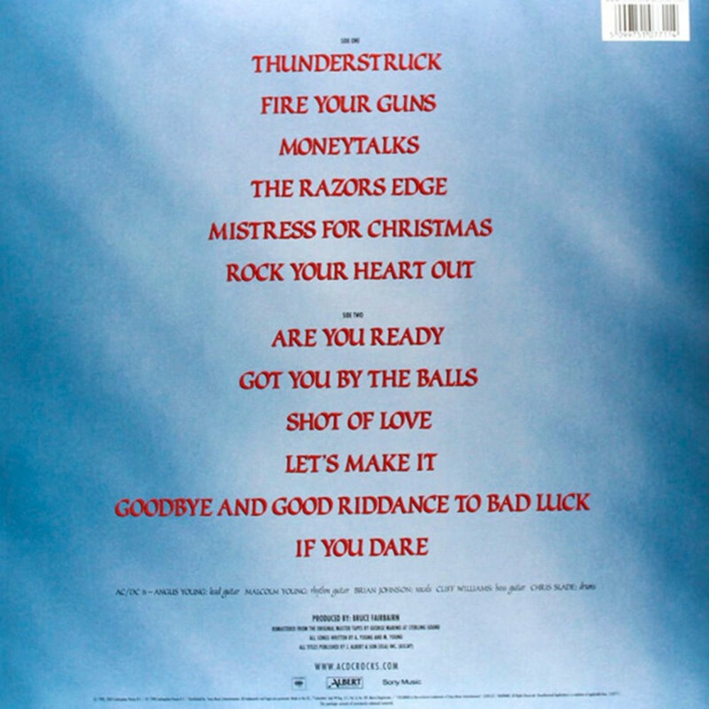 Пластинка LP AC/DC / THE RAZORS EDGE