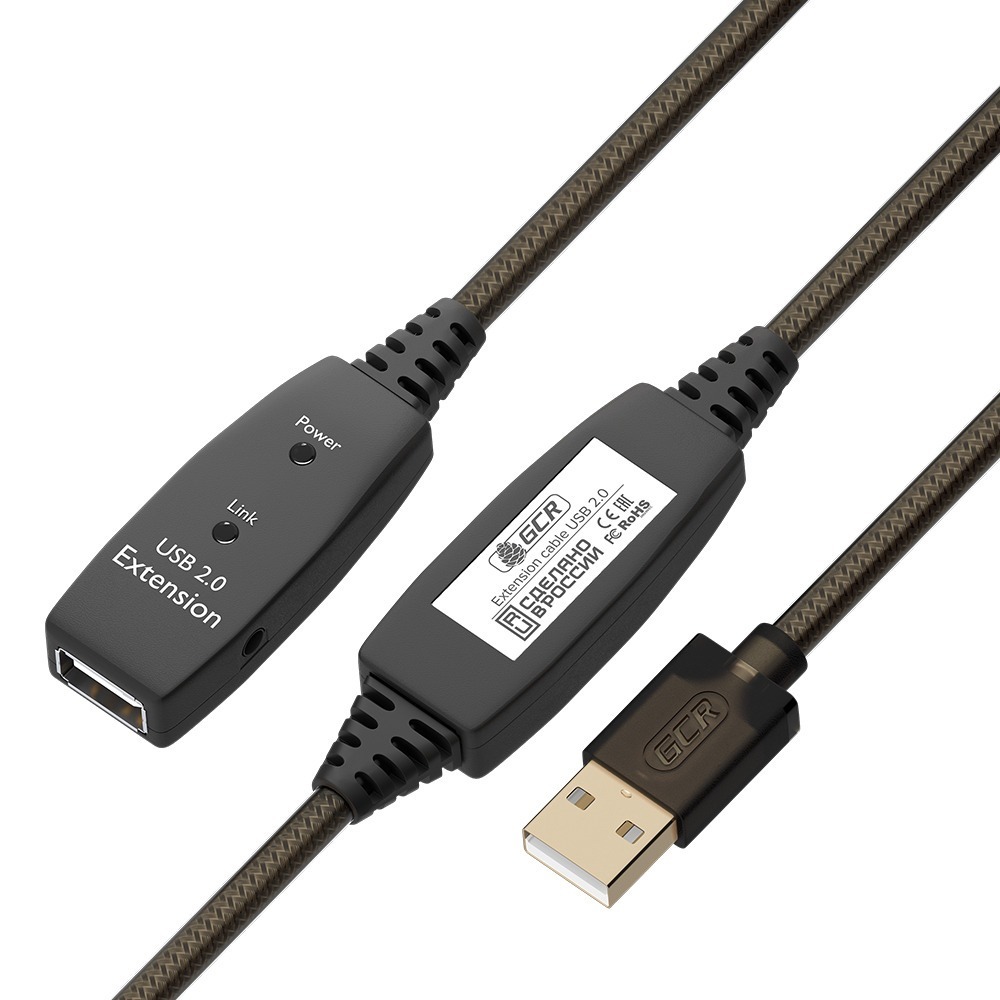 Удлинитель USB 2.0 Тип A - A Greenconnect GCR-53808 20.0m